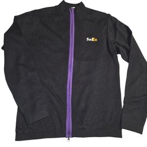 FedEx Black Jacket with Purple Zipper